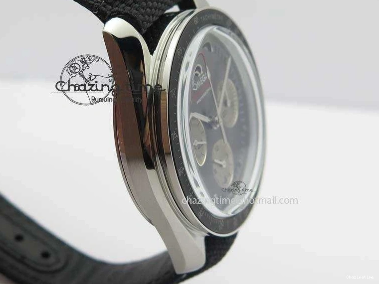 0314 Speedmaster Apollo XVII Gray Dial On Black Nylon Strap Manual Winding Chrono Movement FastDry 8208